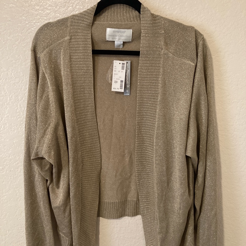 Avenue Women's Stylish gold shimmer Cardigan